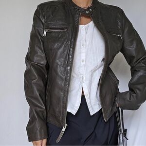 Vintage Marc New York Size L Black Leather Jacket